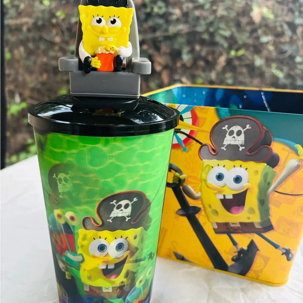 SpongeBob Movie Exclusive Popcorn Bucket + 2 Hieroglyphic Cups 
-NEW Collectible - Picture 2 of 6